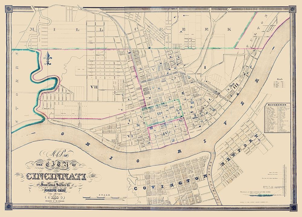 Cincinatti Ohio - Haviland 1838 art print by Haviland for $57.95 CAD