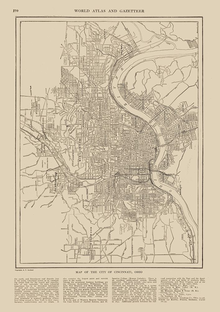 Cincinnati  Ohio - Reynold 1921 art print by Reynold for $57.95 CAD