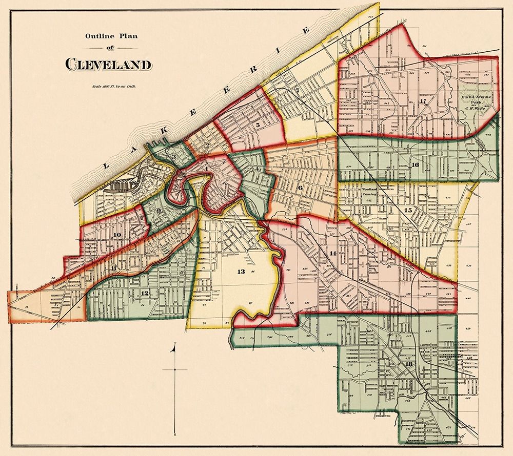 Cleveland Ohio Index - Titus 1874 art print by Titus for $57.95 CAD