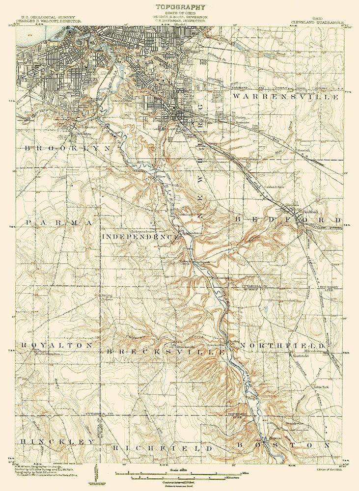Cleveland Ohio Quad - USGS 1903 art print by USGS for $57.95 CAD