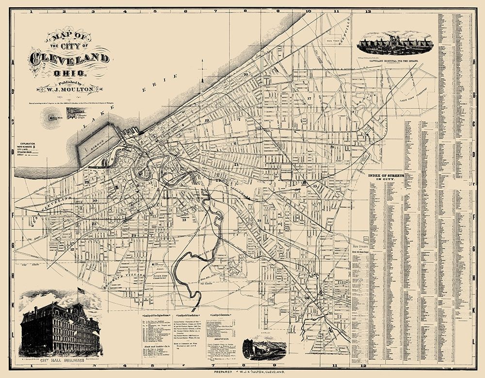 Cleveland Ohio - Morgan 1884 art print by Morgan for $57.95 CAD