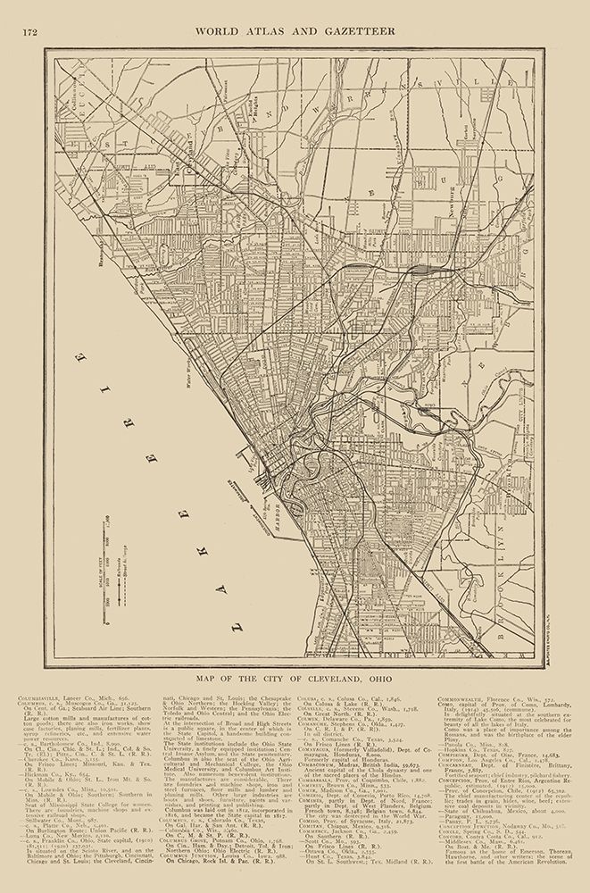 Cleveland  Ohio - Reynold 1921 art print by Reynold for $57.95 CAD