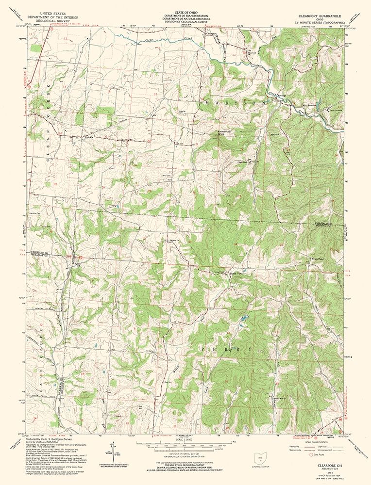 Clearport Ohio Quad - USGS 1961 art print by USGS for $57.95 CAD