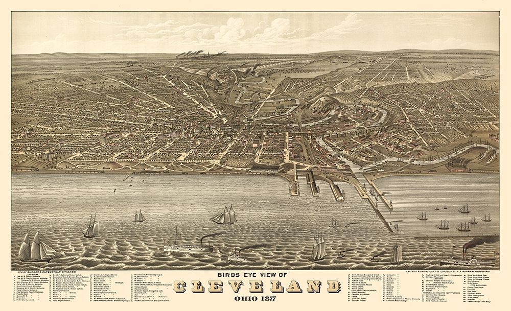 Cleveland Ohio - Stoner 1877 art print by Stoner for $57.95 CAD