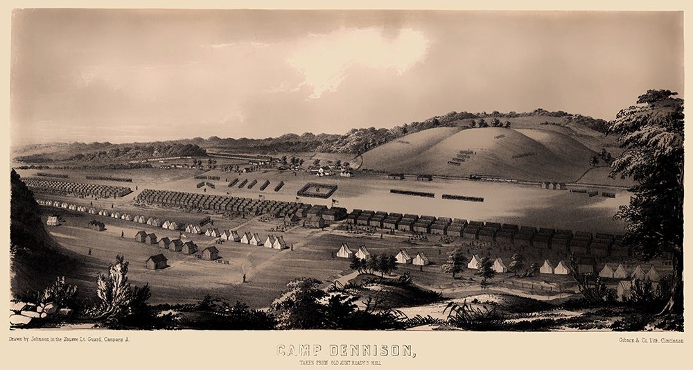 Camp Dennison Ohio - Gibson 1860 art print by Gibson for $57.95 CAD