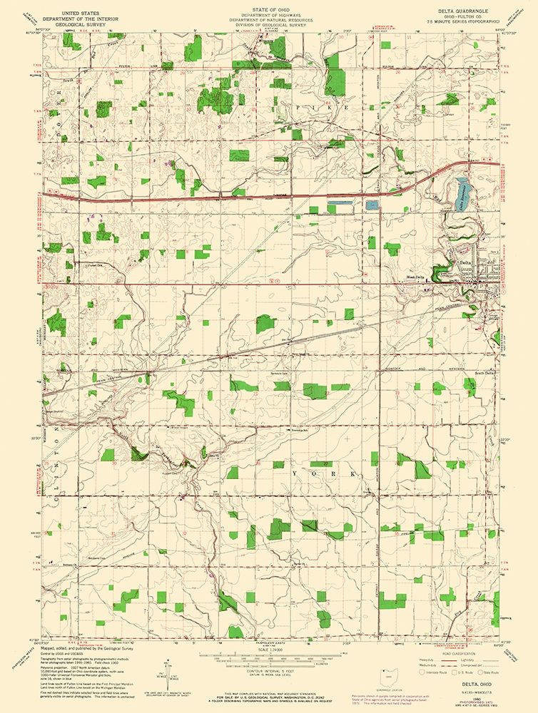 Delta Ohio Quad - USGS 1960 art print by USGS for $57.95 CAD
