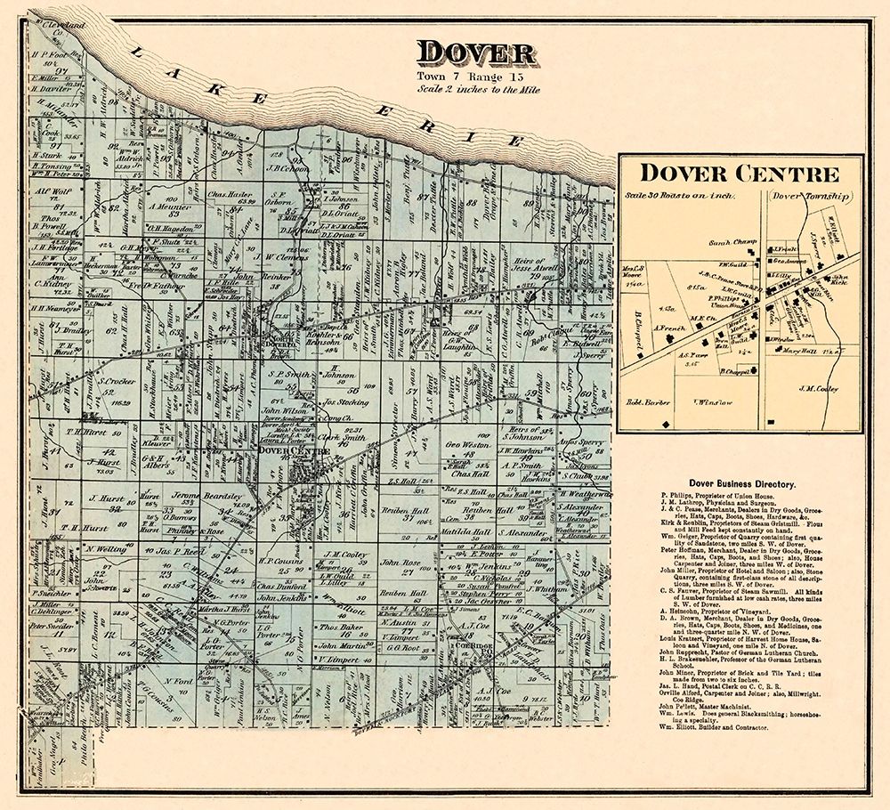 Dover Ohio Landowner - Titus 1876 art print by Titus for $57.95 CAD