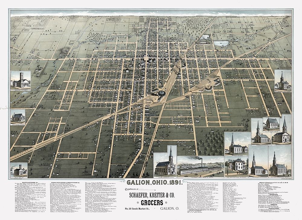 Galion Ohio - Smith 1891 art print by Smith for $57.95 CAD