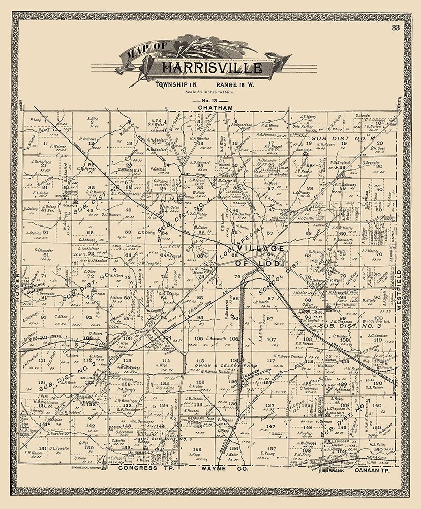 Harrisville Ohio Landowner - American Atlas 1897 art print by American Atlas for $57.95 CAD
