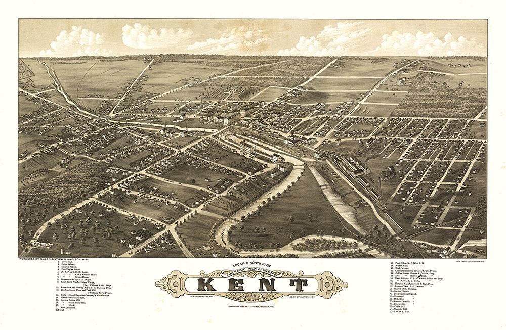 Kent Ohio - Stoner 1882 art print by Stoner for $57.95 CAD