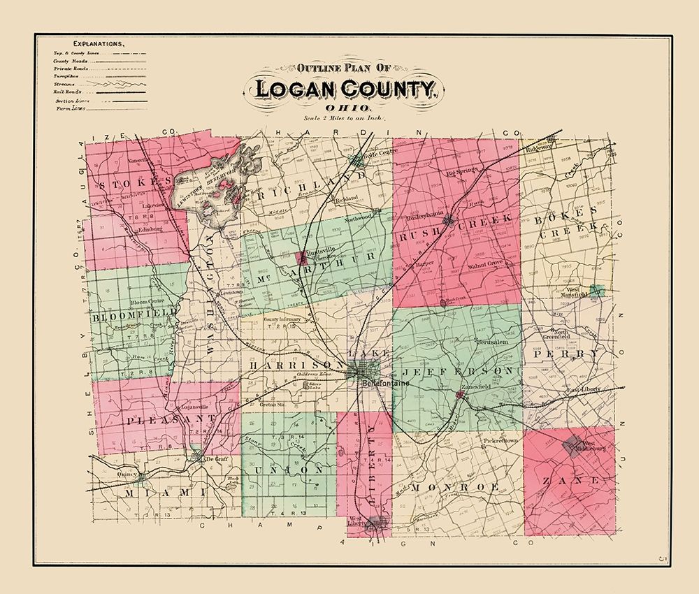 Logan Ohio - Lake 1890 art print by Lake for $57.95 CAD