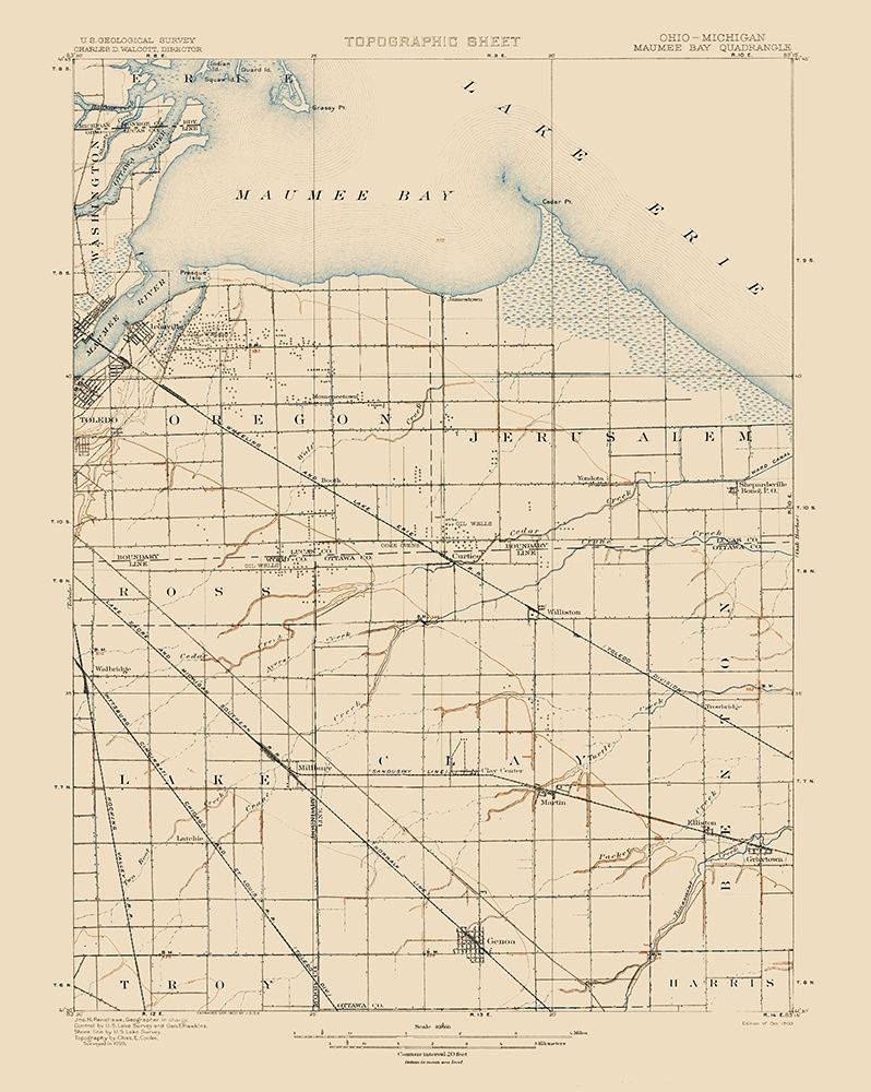 Maumee Bay Ohio Quad - USGS 1900 art print by USGS for $57.95 CAD