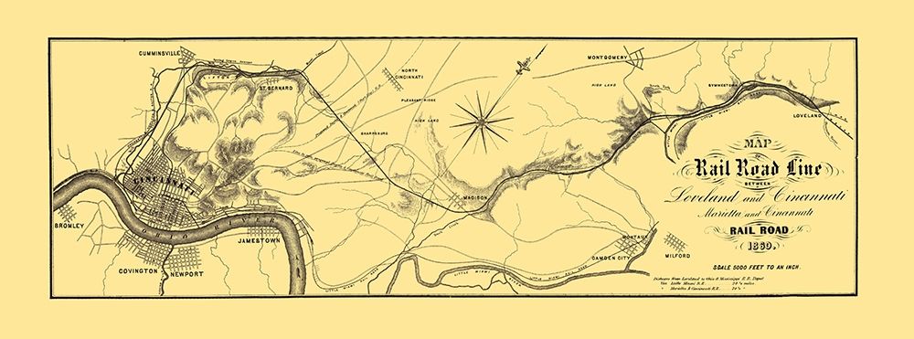 Marietta and Cincinnati Railroad - Jenney 1860 art print by Jenney for $57.95 CAD