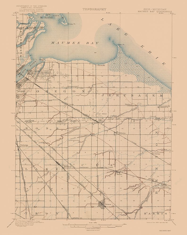 Maumee Bay Ohio Quad - USGS 1900 art print by USGS for $57.95 CAD