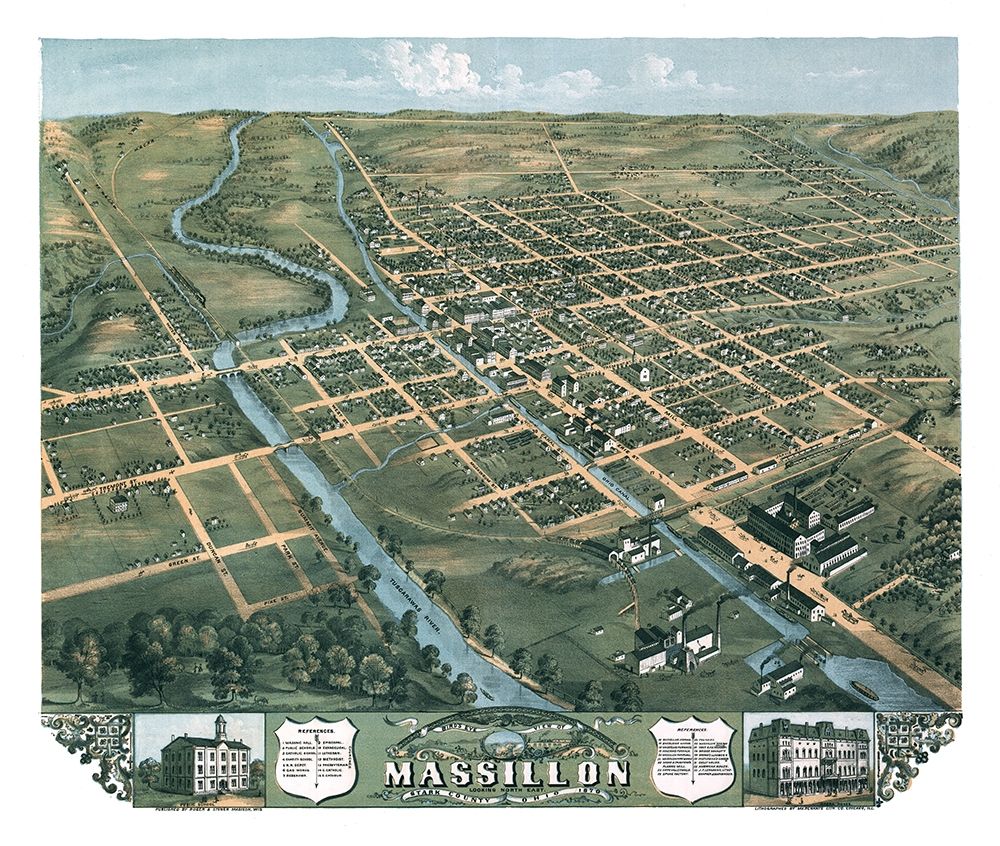 Massillon Ohio - Stoner 1870 art print by Stoner for $57.95 CAD