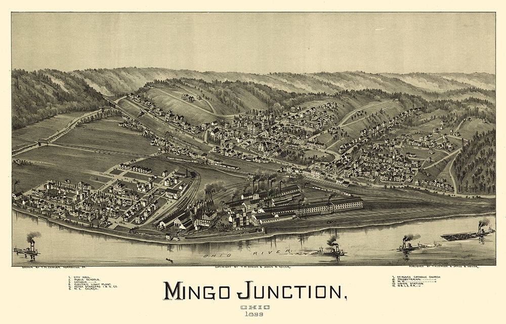Mingo Junction Ohio - Moyer 1899 art print by Moyer for $57.95 CAD