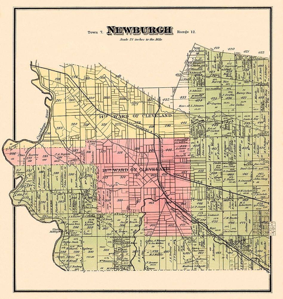 Newburgh Ohio Landowner - Titus 1874 art print by Titus for $57.95 CAD