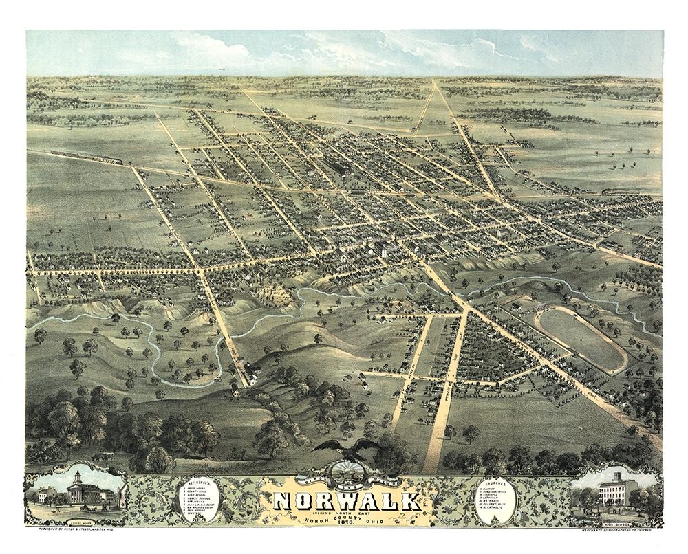 Norwalk Ohio - Stoner 1870 art print by Stoner for $57.95 CAD