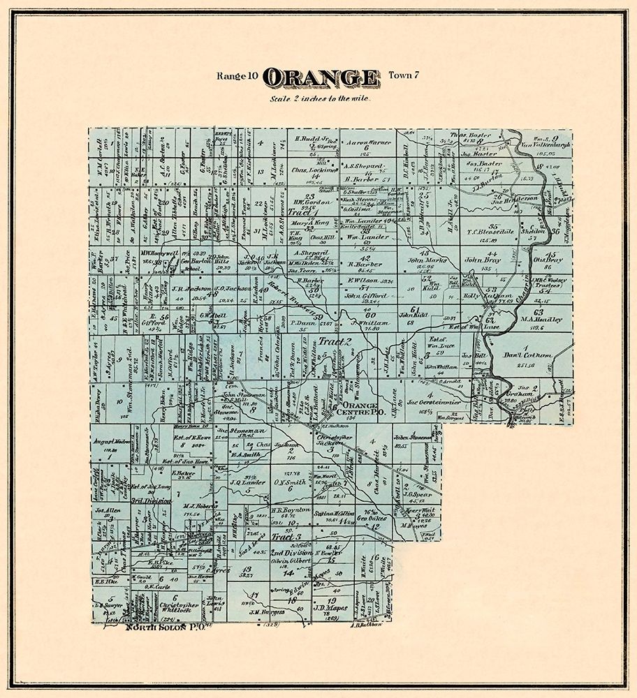Orange Ohio Landowner - Titus 1876 art print by Titus for $57.95 CAD