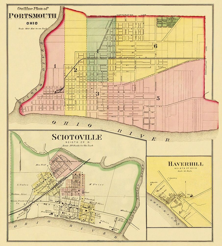 Portsmouth, Sciotoville Ohio Landowner - Hayes art print by Hayes for $57.95 CAD