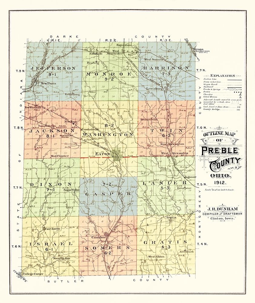 Preble Ohio - Dunham 1912 art print by Dunham for $57.95 CAD