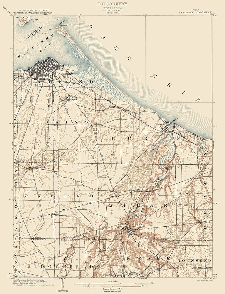 Sandusky Ohio Quad - USGS 1904 art print by USGS for $57.95 CAD