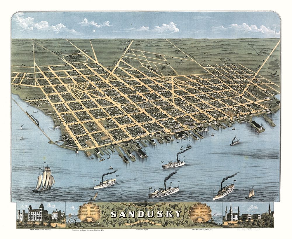Sandusky Ohio -Stoner 1870 art print by Stoner for $57.95 CAD