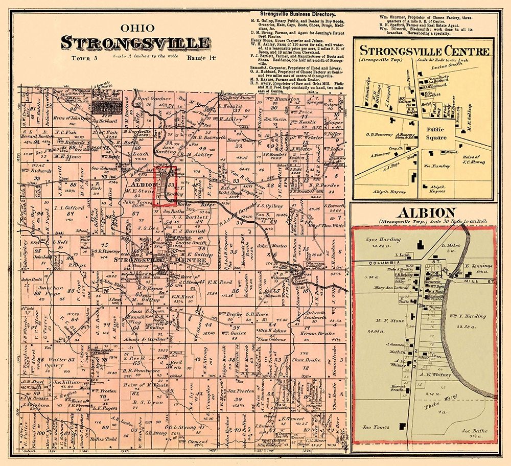 Strongsville Ohio Landowner - Titus 1876 art print by Titus for $57.95 CAD