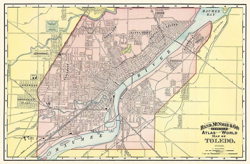Toledo Ohio - Rand McNally 1897 art print by Rand McNally for $57.95 CAD