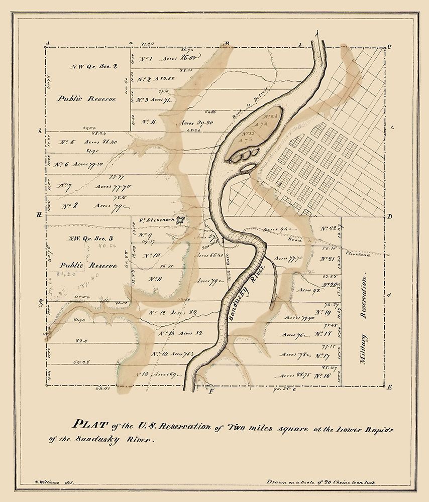 Two Miles Square Ohio - Williams 1817 art print by Williams for $57.95 CAD