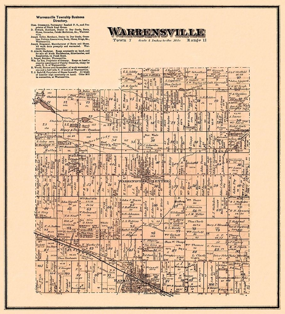 Warrensville Ohio Landowner - Titus 1876 art print by Titus for $57.95 CAD