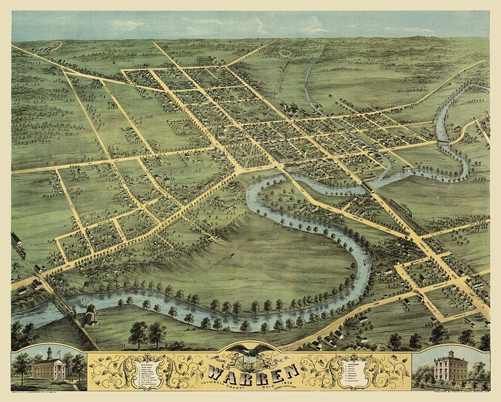 Warren Ohio - Stoner 1870 art print by Stoner for $57.95 CAD
