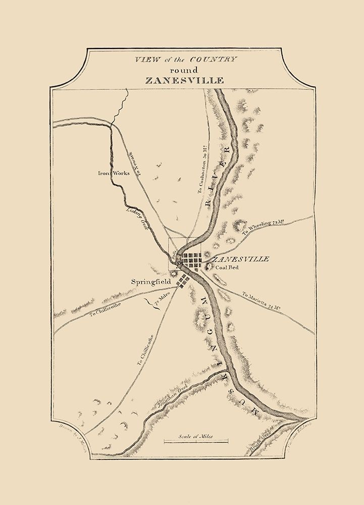 Zanesville Ohio - Melish 1812 art print by Melish for $57.95 CAD