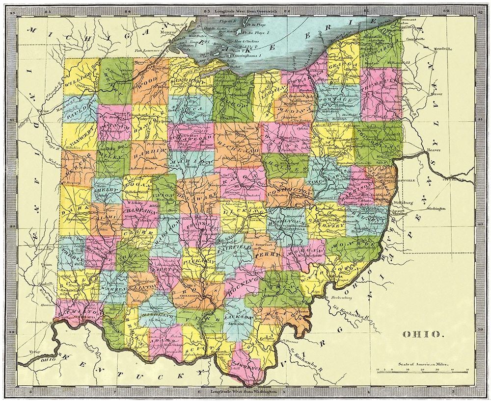 Ohio - Burr 1831 art print by Burr for $57.95 CAD