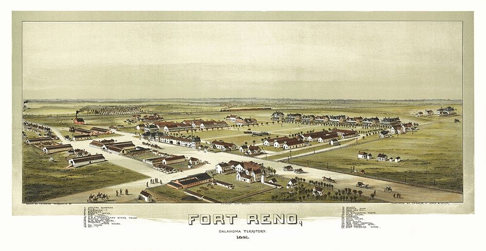 Fort Reno Oklahoma - Fowler 1891 art print by Fowler for $57.95 CAD