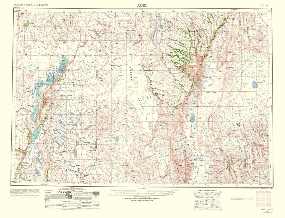 Adel Oregon Quad - USGS 1963 art print by USGS for $57.95 CAD