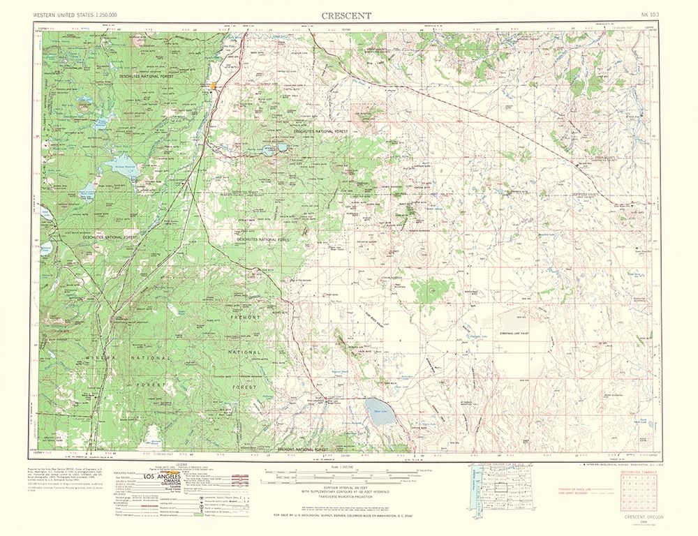 Crescent Oregon Quad - USGS 1966 art print by USGS for $57.95 CAD