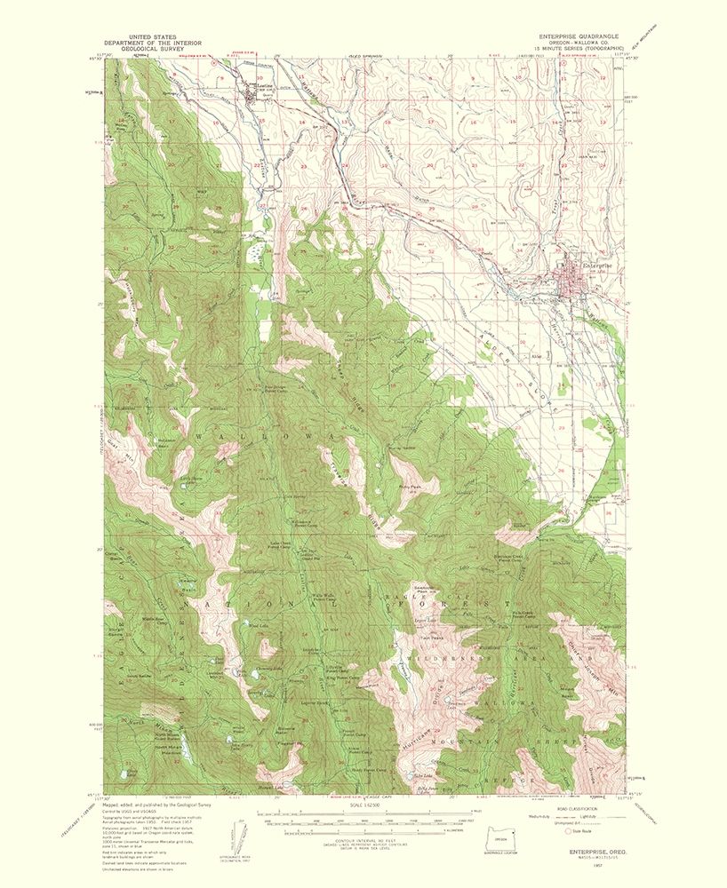 Enterprise Oregon Quad - USGS 1963 art print by USGS for $57.95 CAD