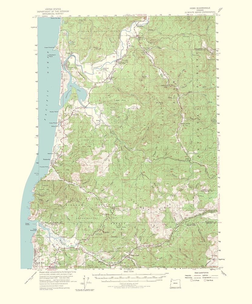 Hebo Oregon Quad - USGS 1965 art print by USGS for $57.95 CAD