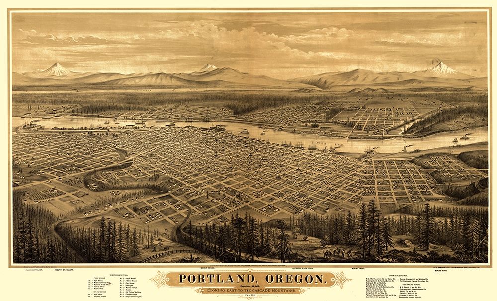 Portland Oregon - Bancroft 1879 art print by Bancroft for $57.95 CAD