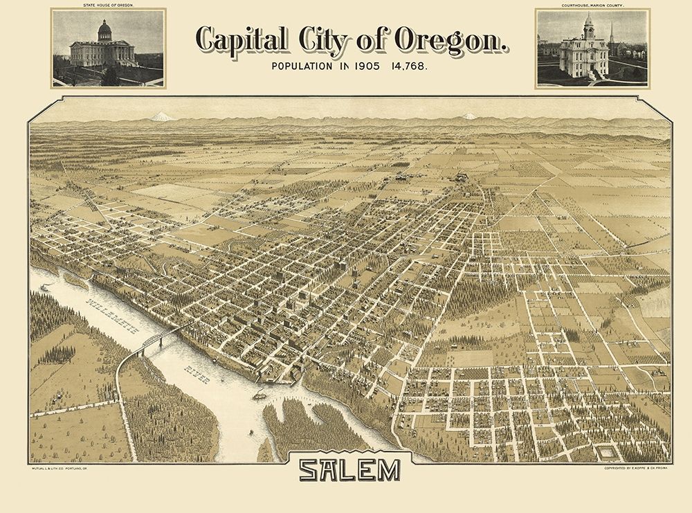 Salem Oregon - Koppe 1905 art print by Koppe for $57.95 CAD