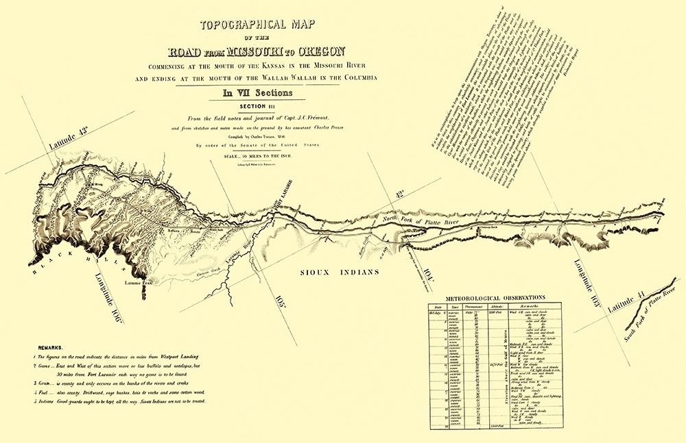 Oregon Trail Wyoming 3 of 7 - Fremont 1846 art print by Fremont for $57.95 CAD