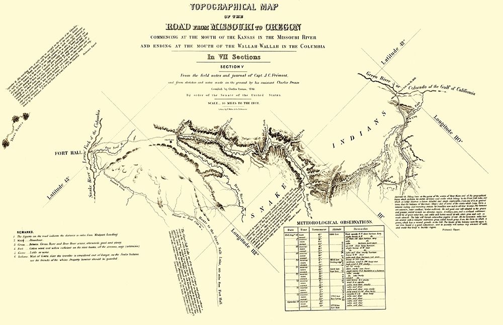 Oregon Trail Idaho 5 of 7 - Fremont 1846 art print by Fremont for $57.95 CAD