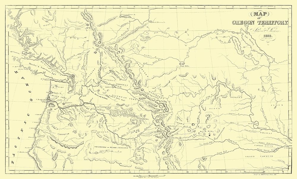 Oregon Territory - Parker 1838 art print by Parker for $57.95 CAD