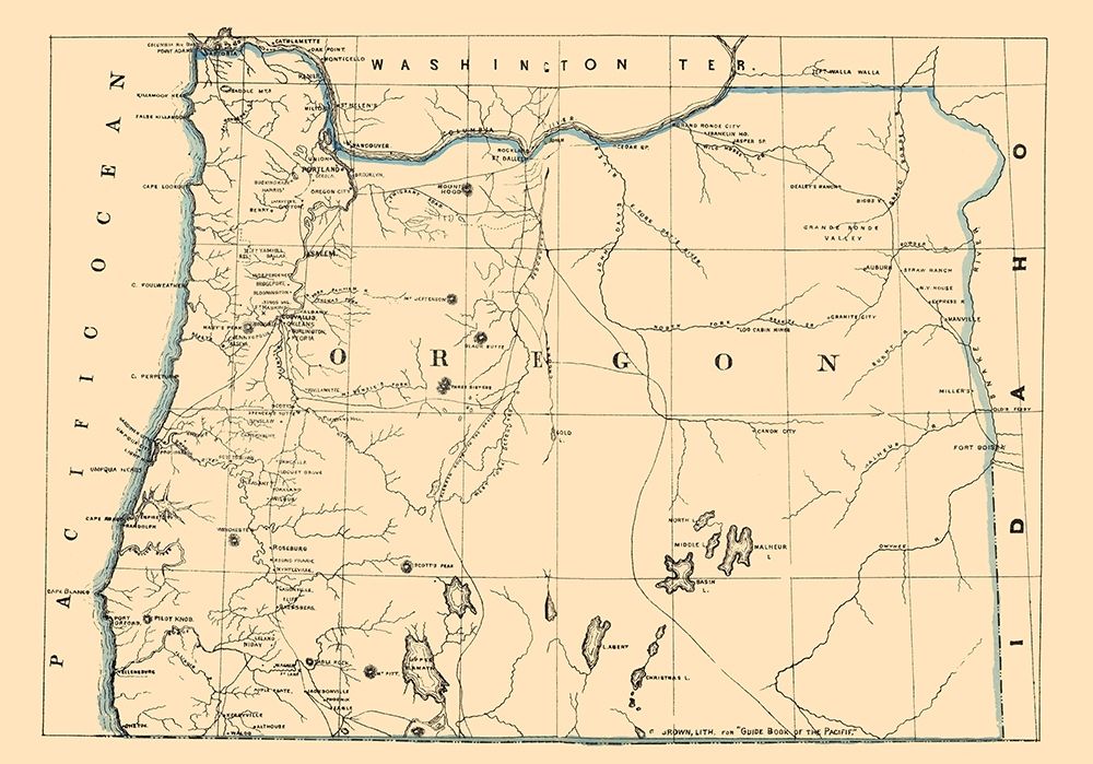 Oregon - Holdredge 1866 art print by Holdredge for $57.95 CAD