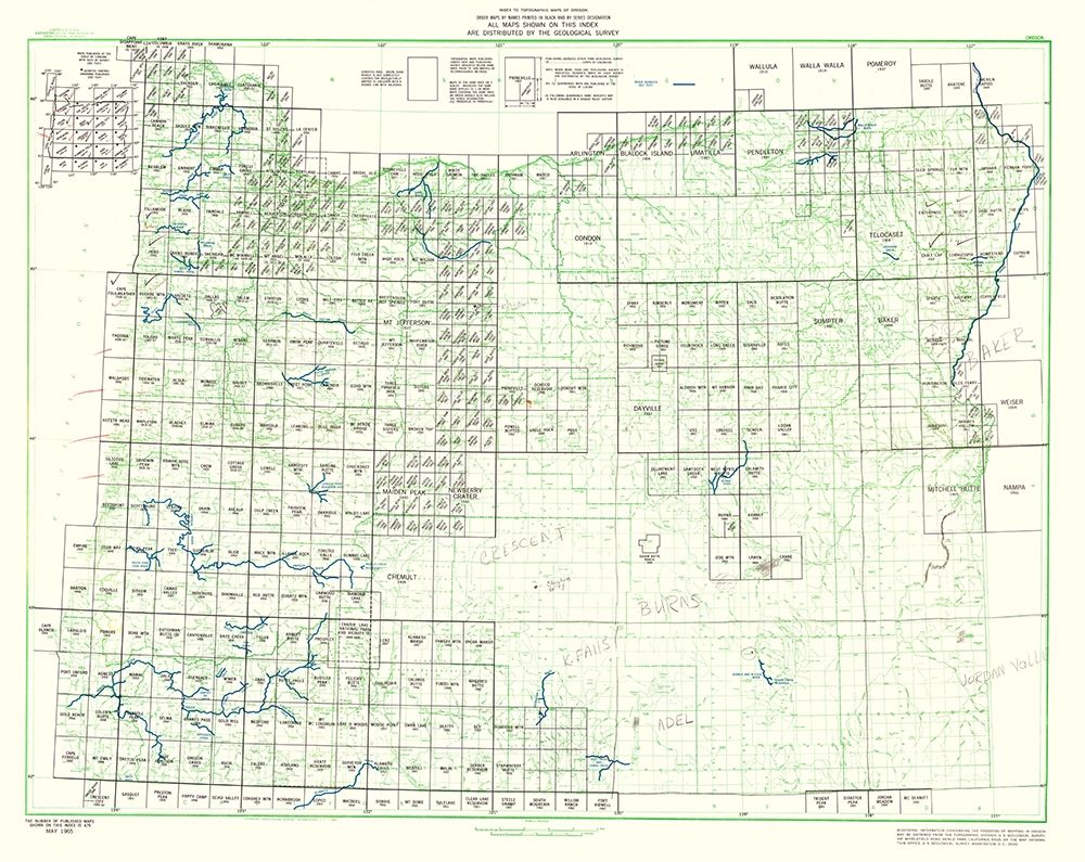 Oregon - USGS 1965 art print by USGS for $57.95 CAD