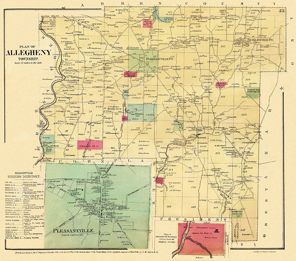 Allegheny Pennsylvania Landowner - Mayer 1865 art print by Mayer for $57.95 CAD