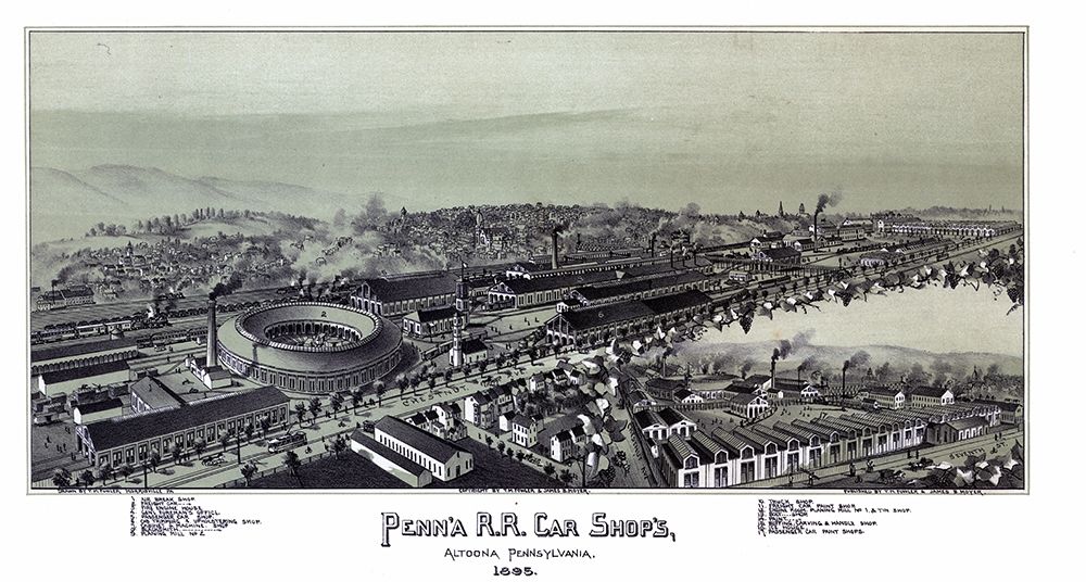 Altoona Pennsylvania - Moyer 1895 art print by Moyer for $57.95 CAD