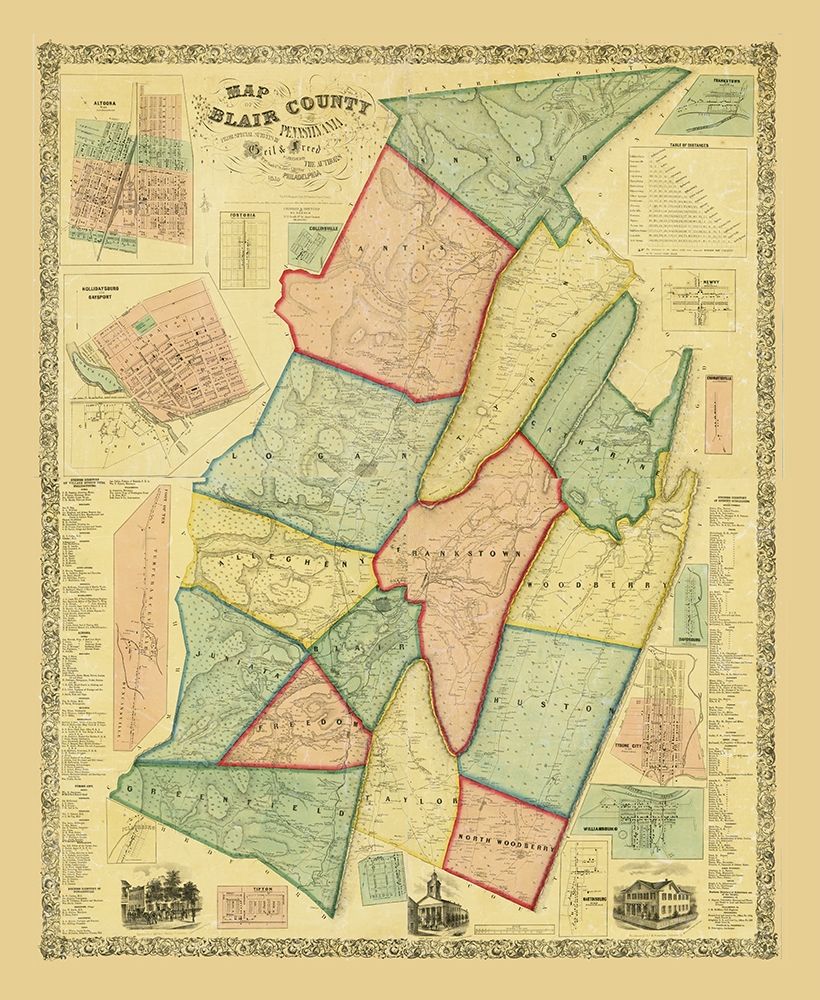 Blair County Pennsylvania - Chestnut 1859 art print by Chestnut for $57.95 CAD