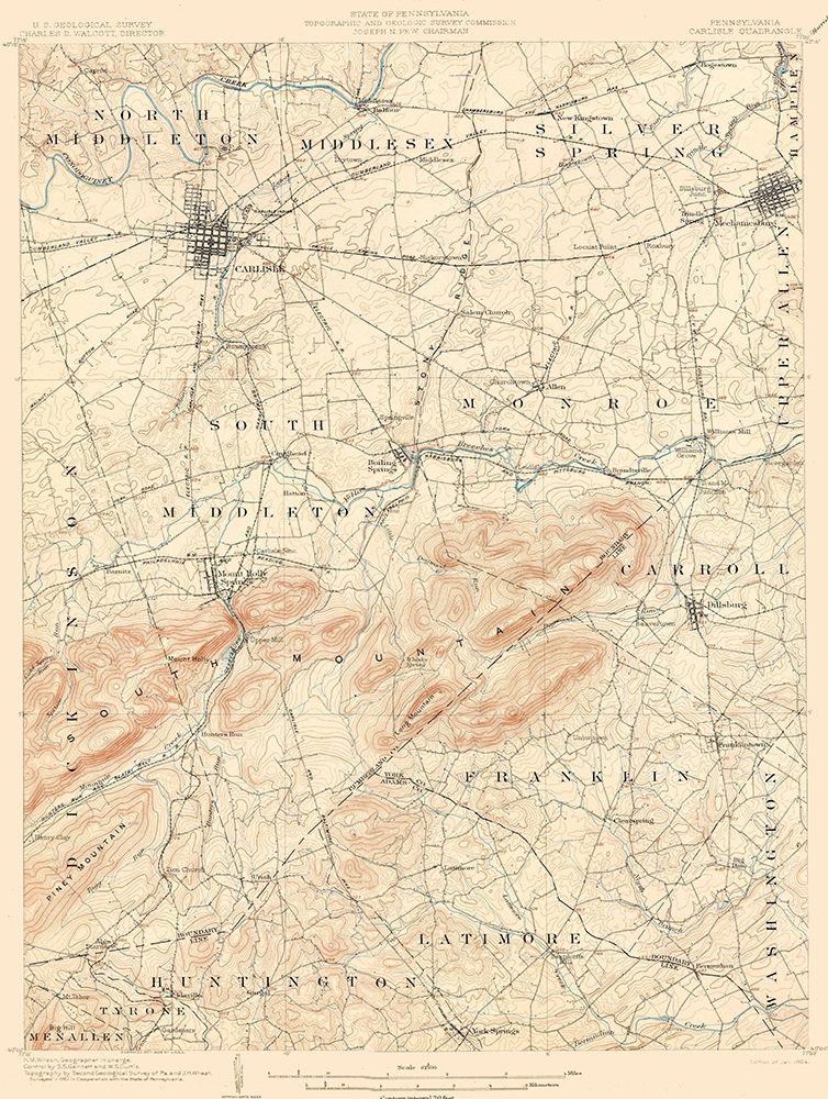 Carlisle Pennsylvania Quad - USGS 1904 art print by USGS for $57.95 CAD